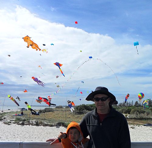 Adelaide Kite Festival 2012 - Tim and Aren on the jetty