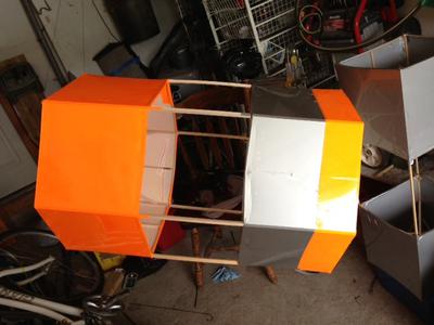 Balsa and Mylar hexagonal box kite