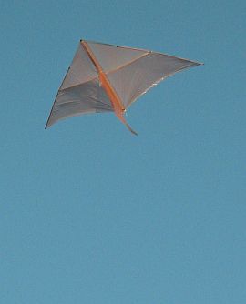 The original Dowel Delta kite in flight. The original Dowel Delta kite in flight.