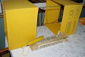 An original example of a Gibson Girl box kite from WWII. An original example of a Gibson Girl box kite from WWII.