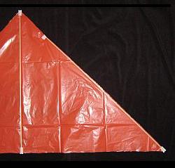 The Simple Delta - taping the spars to the sail - 2