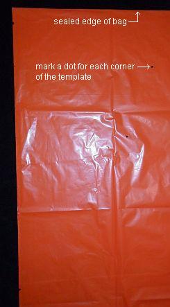 MBK 2-Skewer Diamond kite - dots marked on un-cut bag. MBK 2-Skewer Diamond kite - dots marked on un-cut bag.