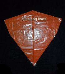 MBK 2-Skewer Diamond kite - sail cut out. MBK 2-Skewer Diamond kite - sail cut out.