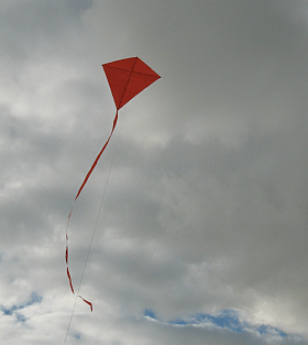 The MBK Simple Diamond kite in flight.