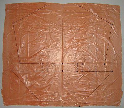 The 2-Skewer Dopero - complete sail shape marked on plastic. The 2-Skewer Dopero - complete sail shape marked on plastic.