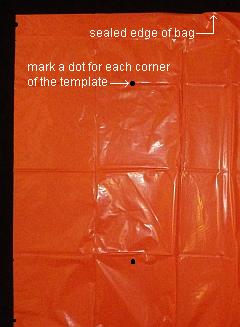 The 2-Skewer Rokkaku - dots marked on un-cut bag. The 2-Skewer Rokkaku - dots marked on un-cut bag.