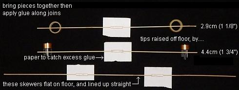 The 2-Skewer Rokkaku - skewers glued and supported. The 2-Skewer Rokkaku - skewers glued and supported.