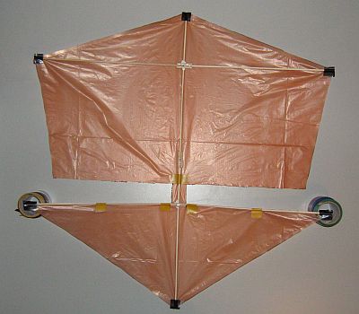 The 2-Skewer Roller - spars taped onto sail. The 2-Skewer Roller - spars taped onto sail.