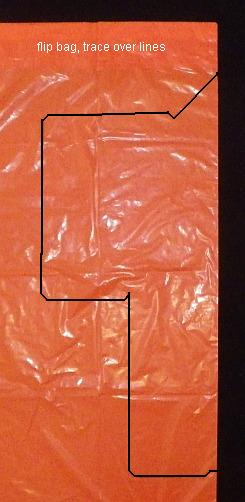 The 2-Skewer Rokkaku - bag flipped over and traced. The 2-Skewer Rokkaku - bag flipped over and traced.