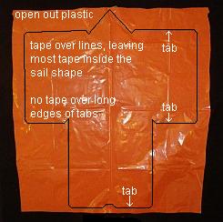 The 2-Skewer Rokkaku - bag opened out and taped. The 2-Skewer Rokkaku - bag opened out and taped.