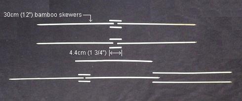 The 2-Skewer Rokkaku - all 15 pieces of skewer. The 2-Skewer Rokkaku - all 15 pieces of skewer.