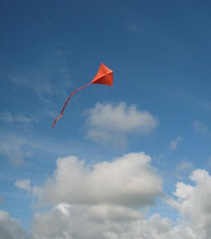 MBK Simple Diamond kite in flight