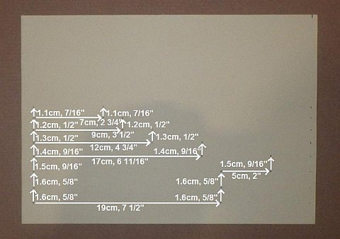 The Paper Delta kite - measured and dots marked.