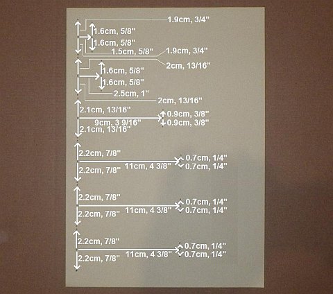 The Paper Delta kite - measured and dots marked.