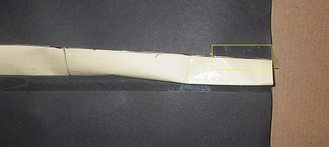 The Paper Delta kite - edge tacked at one end.