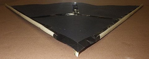 The Paper Delta kite - both leading edge pieces in place and shaped.