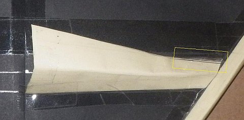 The Paper Delta kite - edge tacked at one end.