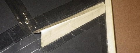 The Paper Delta kite - V-shape formed, most of the way along.