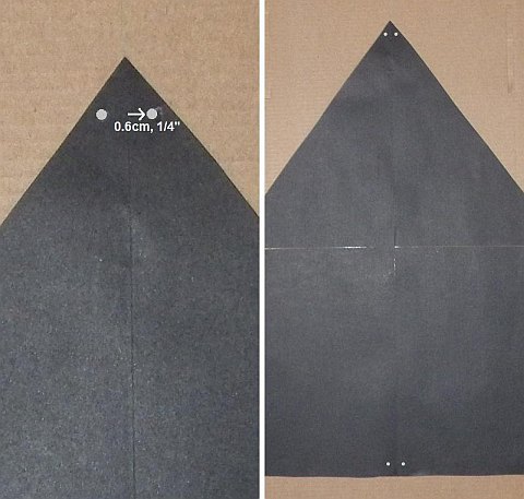The Paper Delta kite - dots drawn for vertical guide lines. The Paper Delta kite - dots drawn for vertical guide lines.