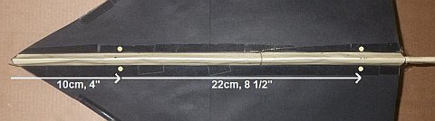 The Paper Delta kite - where the bridle holes go.