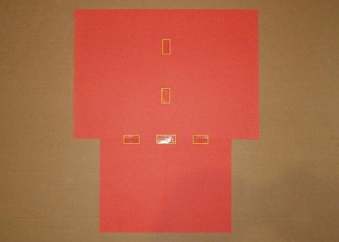 The Paper Diamond kite - 3 sheets of paper tacked together.