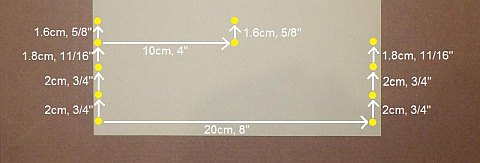 The Paper Diamond kite - measured and dots marked.