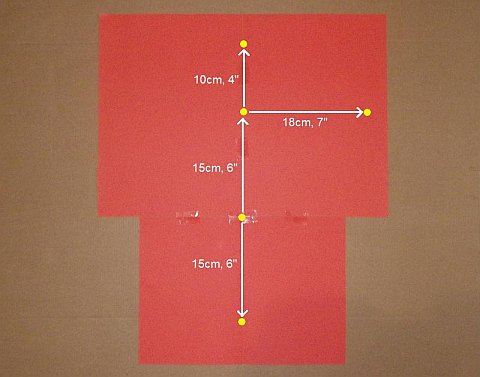The Paper Diamond kite - sail corners measured and marked.