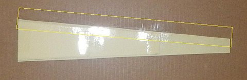 The Paper Diamond kite - tape laid down over one long edge.