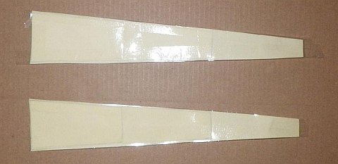 The Paper Diamond kite - tape laid and folded around both long edges of both spars, before ends trimmed.