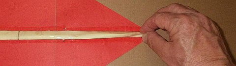 The Paper Diamond kite - pinching started at one end.