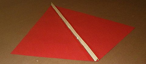 The Paper Diamond kite - V-shape formed, all the way along.