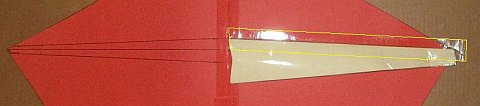 The Paper Diamond kite - one edge taped.
