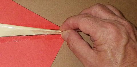 The Paper Diamond kite - pinching started at one end.