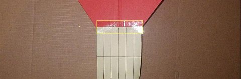 The Paper Diamond kite - tail taped to rear side of sail.