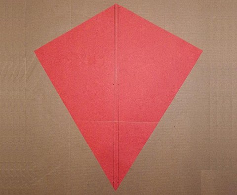 The Paper Diamond kite - both guide lines drawn.