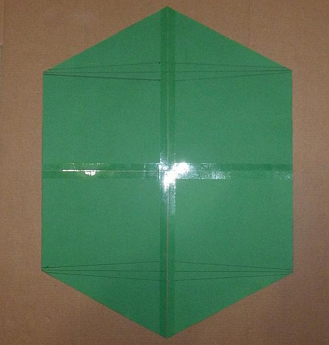 The Paper Rokkaku kite - spar guide-lines drawn through all the dots.