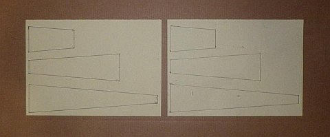 The Paper Rokkaku kite - the 3 shapes duplicated.