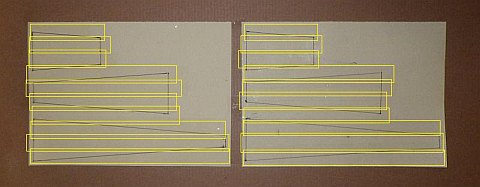 The Paper Rokkaku kite - shapes taped.