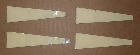 The Paper Rokkaku kite - tape laid and folded around both long edges of all spar pieces.
