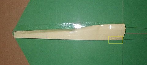 The Paper Rokkaku kite - edge tacked at one end.