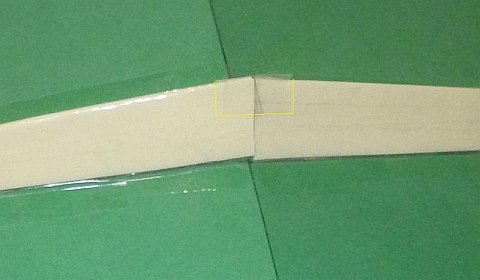 The Paper Rokkaku kite - held in position with a square of tape over the top.