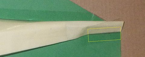 The Paper Rokkaku kite - edge tacked at one end.