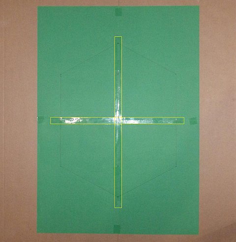 The Paper Rokkaku kite - tape laid down.