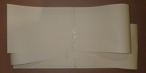 The Paper Rokkaku kite - more sheets dotted and taped, until there are 8 sheets.