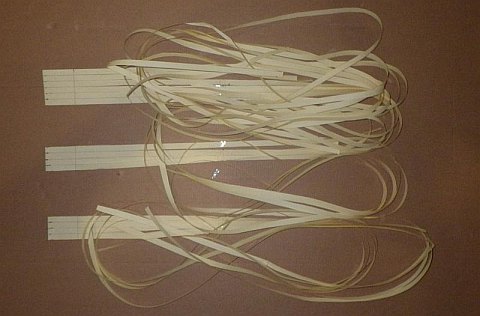 The Paper Rokkaku kite - one 6-streamer tail and two 4-streamer tails.