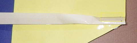 The Paper Sled kite - edge tacked at one end.