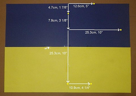 The Paper Sled kite - Sail corners measured and marked. The Paper Sled kite - Sail corners measured and marked.