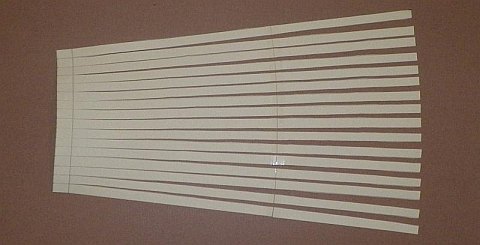 The Paper Sled kite - tail cut out, with ribbons.