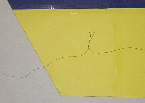 The Paper Sled kite - bridle lines tied. The Paper Sled kite - bridle lines tied.