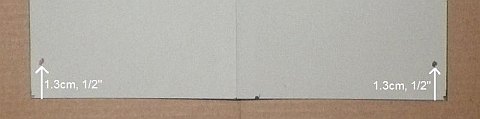 The Paper Sode kite - bottom of sail – 2 dots marked. The Paper Sode kite - bottom of sail – 2 dots marked.